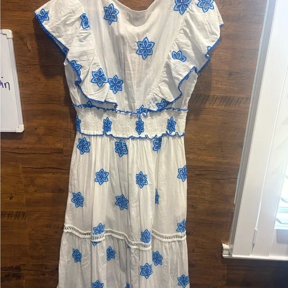 Piti Cuiti White and Blue Floral Maxi Dress - Picture 10 of 13